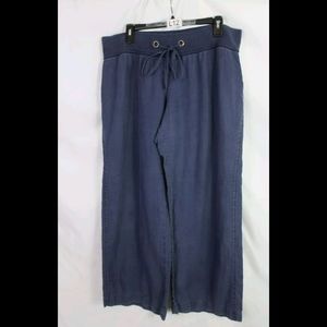 Lilly Pulitzer Beach Pant Linen Beach Pants Womens Size XL Navy Pant. Play cond